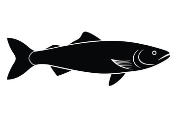 Salmon fish Silhouette Vector elements, simple elegant salmon fish icon flat design.