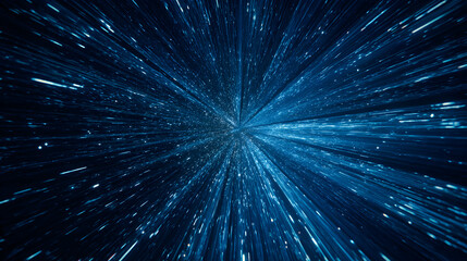 Obraz premium Abstract Blue Light Streaks, Speed, Technology Background