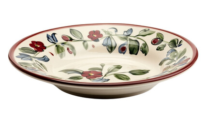 Elegant floral patterned plate showcases vibrant colors and intricate designs, perfect for serving meals or displaying artful desserts during gatherings.