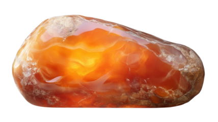 Vibrant orange gemstone glimmers under soft light revealing intricate patterns and natural beauty found in nature's treasure.