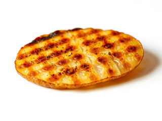 Crispy grilled potato slice with grill marks, ideal for fast food, menu, or snack design. Generative AI