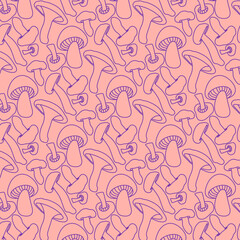 Whimsical Mushroom Pattern Illustration