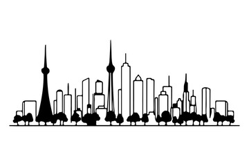  City Skyline Line Art