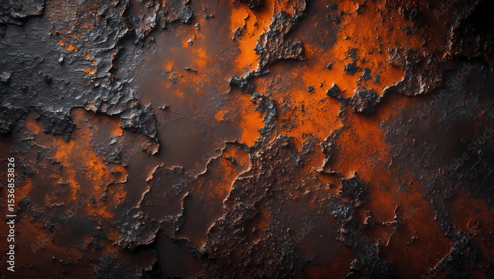 Poster abstract textured metal surface that showcases intricate patterns of rust