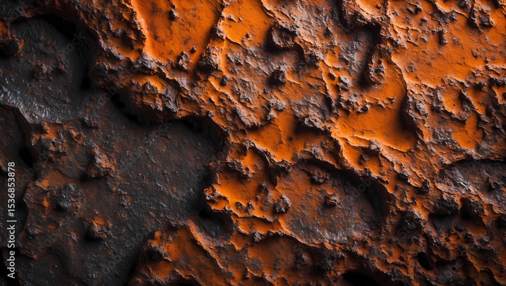 Aufkleber Close-up of textured rock formations with an earthy color palette, creating a rugged and captivating abstract landscape