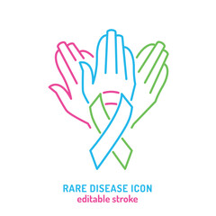 Rare disease awareness icon. Editable vector illustration