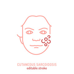 Cutaneous sarcoidosis icon, pictogram. Editable vector illustration