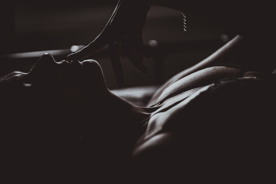 Part of a naked female body close-up. Body-positivity, self-love, acceptance. Concept of femininity and body care