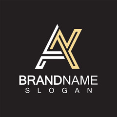 Alphabet Letters  AK or KA logo design template