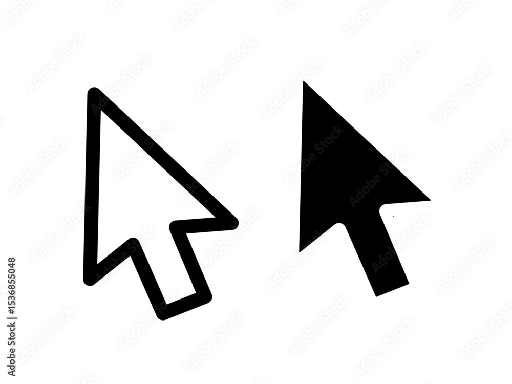 Fototapete Computer mouse click pointer cursor arrow flat vector icon for apps and websites. cursor pointer icon vector simple symbol icon.