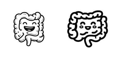 Obraz na płótnie Canvas The intestine is represented by a linear style icon related to the digestive system with editable stroke width