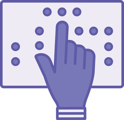 Colored Braille Icon. Vector Illustration. Raised Dot Tactile Font for Writing and Reading of Blind People. Disability Concept