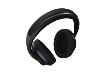 Modern, Sleek Black Over Ear Headphones - Premium High Quality Wireless Audio Gear, Active Noise Canceling Isolated on Transparent PNG HD Background for Music, Studio, Tech Visuals Graphic Element.