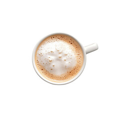 Overhead View of a Cup of Cappuccino with Creamy Foam