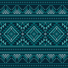 Obraz premium Southwest Native seamless pattern ethnic tribal Aztec geometric Navajo Native American fabric colorful design vector for textile print