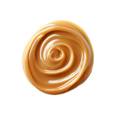Swirled Caramel Sauce, Delicious Sweet Treat, Top View