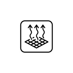 breathable material outline icon or breathable material label vector isolated. Best breathable material icon for websites, apps, or product relate about breathable material.