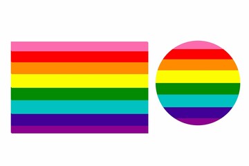 Set of Gilbert Baker Pride Flag icons badge, set of Gilbert Baker Pride Flag