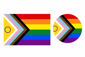 Set of New Progress Pride Flag icons badge, set of new progress pride flag 