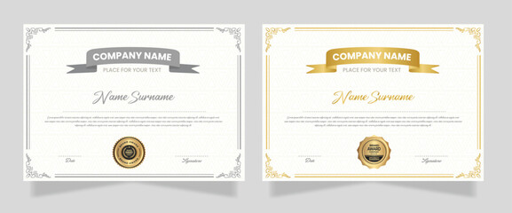 Certificate Template Design Achievement with Elegant and luxurious certificate award template