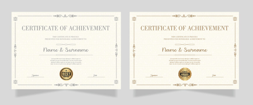 Certificate of achievement or diploma template