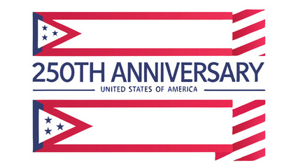 Obraz premium Illustration of a patriotic banner celebrating the 250th anniversary of the united states of america