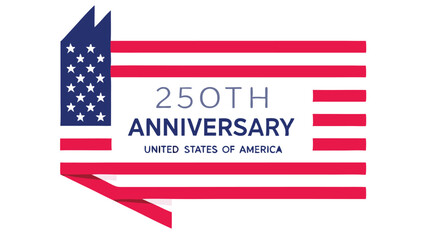 Naklejka premium Illustration of the united states of america 250th anniversary flag celebration design