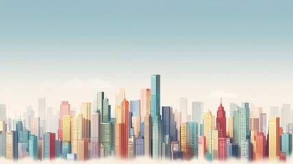 Fototapeta premium パステルカラーの都市背景