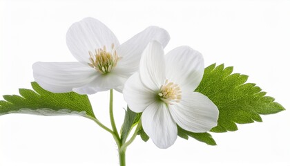 Obraz premium white flower stem isolated on white background. AI Generate