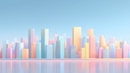 パステルカラーの都市背景