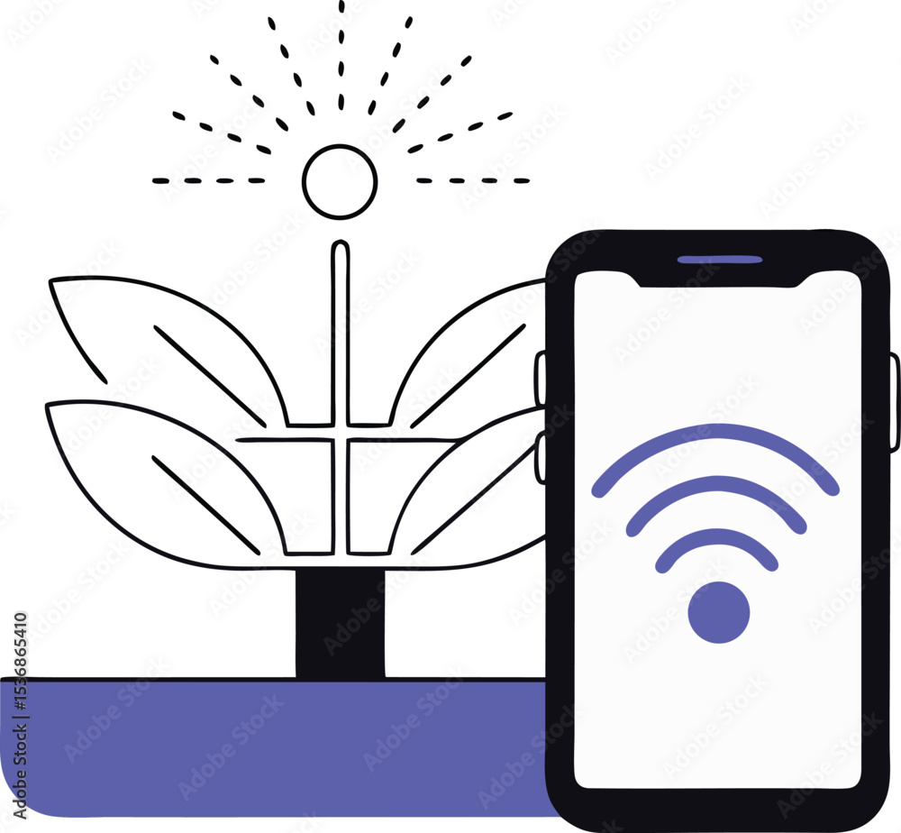 Poster smart device with wireless connection concept for internet of things design