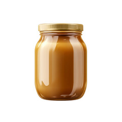 Gourmet Caramel Sauce in Glass Jar with Gold Lid - Product Photography