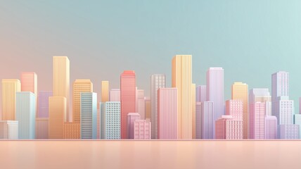 Obraz premium パステルカラーの都市背景