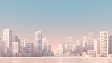 Obraz premium パステルカラーの都市背景
