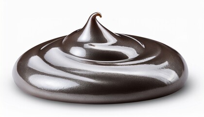 melted silver chocolate isolated on white background. AI Generate