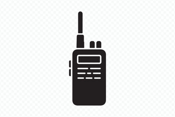 Monochrome emergency radio communication walkie talkie icon Vector
