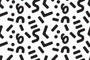 Seamless Black and White Memphis Geometric Pattern for Modern Decor Vector