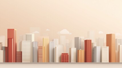 Obraz premium パステルカラーの都市背景