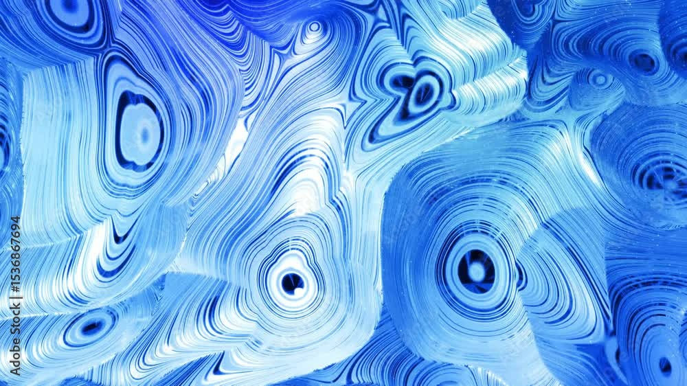 Poster looped abstract liquid background - vibrant blue liquid animation with shimmering waves and glossy s