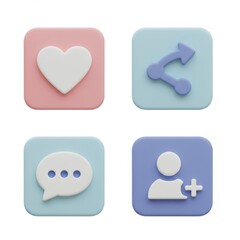 Clean Flat UI Icons Set