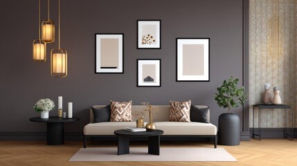 Elegant Modern Living Room with Cozy Sofa and Stylish Decor