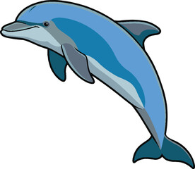 Fototapeta premium dolphin colorful swiming vector design