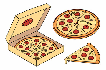 pizza on white background