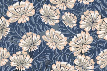 Gardinen Blumenmuster abstract floral pattern or abstract motif  © B_1_3