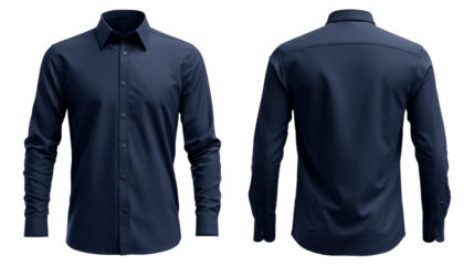 Classic mens navy blue long sleeve dress shirt