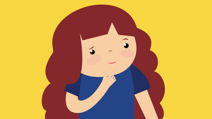 cute little girl with long hair vector illustration design. vector illustration