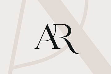 AR or RA letter logo icon design. Classic style luxury initials monogram.
