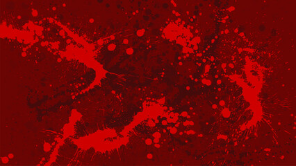 Red background with black stains and red splashes.