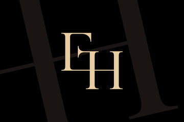 EH or HE letter logo icon design. Classic style luxury initials monogram.