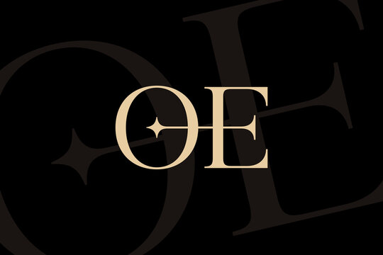 OE or EO letter logo icon design. Classic style luxury initials monogram.